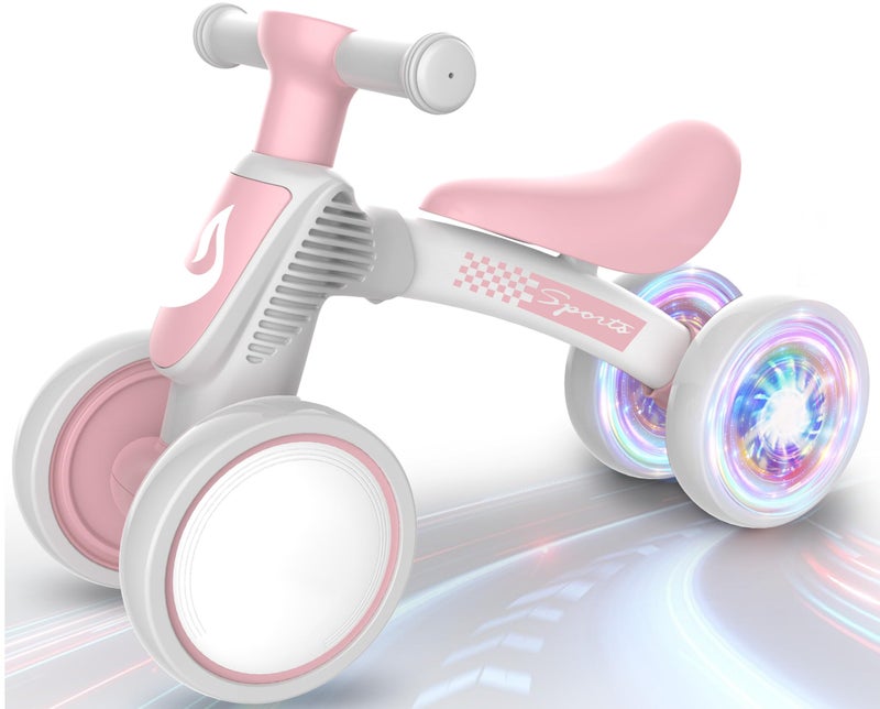 WETIFY Colorful Lighting Baby Balance Bike Toys for 1 Year Old Girl Gifts 1036 Month Toddler Balance Bike No Pedal 4 Silence Wheels  Soft Seat First Bike One Year Old Girl Birthday Gifts - Image 2