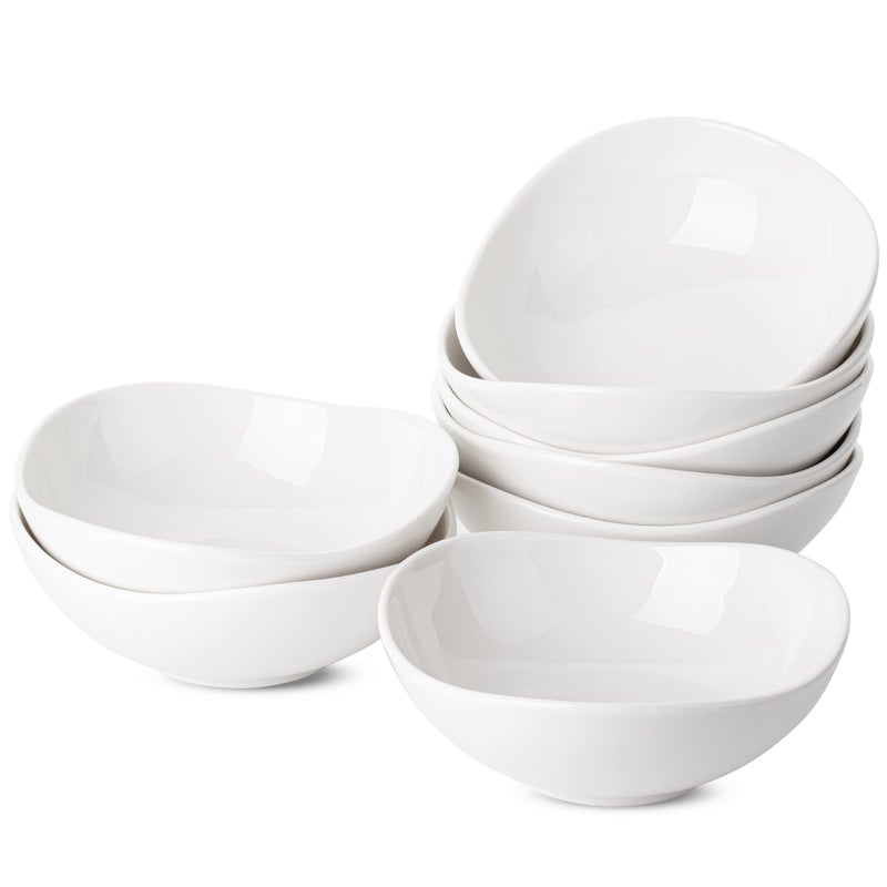 Brew To A Tea BTaT Porcelain Triangle Bowls Set of 8 9 oz White Dessert Dip  Sauce Bowls 