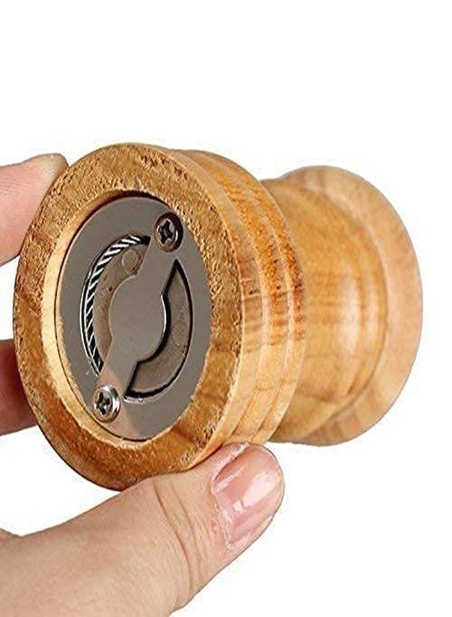 Aldea Wooden Pepper & Salt Grinder – 5-Inch Manual Peppermill with Adjustable Coarseness, Refillable, Easy to Clean, Ideal for Black Peppercorns - Image 5
