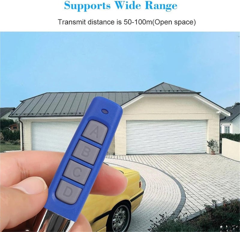 Garage Door Remote, 433MHz Auto Copy Remote Control 4 Channel Code Garage Gate Door Opener Controller Duplicator Cloning Car Key(Black-Red) - Image 5