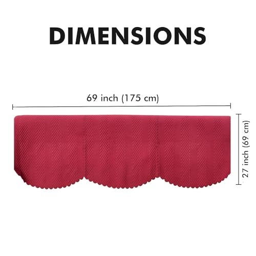 Yellow Weaves Velvet 3 Seater Quilted Sofa Cover, Seat & Back Cover, Color - Cardinal Red - Image 4