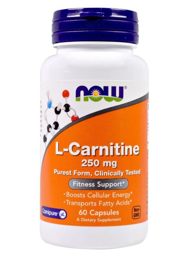 Now Foods L-Carnitine Dietary Supplement 60 Veg Capsules - Image 1