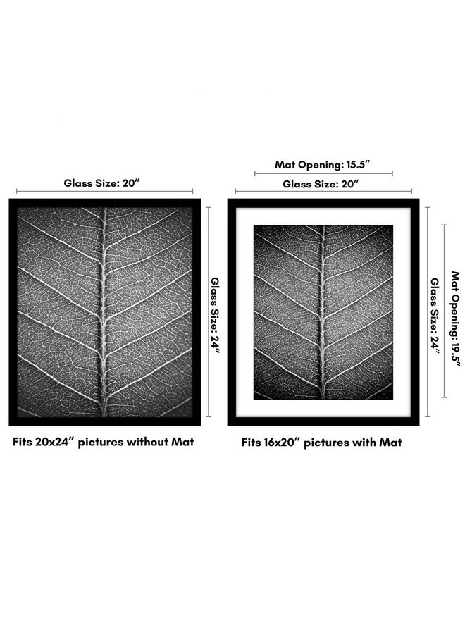 Americanflat - Americanflat 20x24 Picture Frame with Polished Plexiglass - Use as 16x20 Frame with Mat or 20x24 Frame Without Mat - Epic Collection - Wide Picture Frame for Wall Display - Black - Image 1