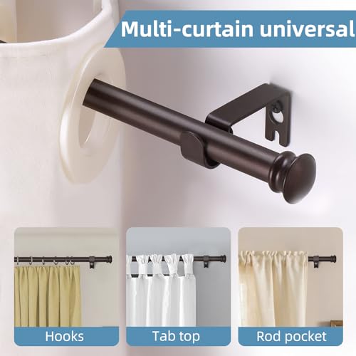 CorkLatta 2 pack Bronze Curtain Rods for Windows 30 to 45 Inches with Brackets, Decorative 5/8 Inch Diameter Single Window Curtain Rod Set for Room Divider, Bedroom, Living room, Kitchen, Bathroom - Image 3