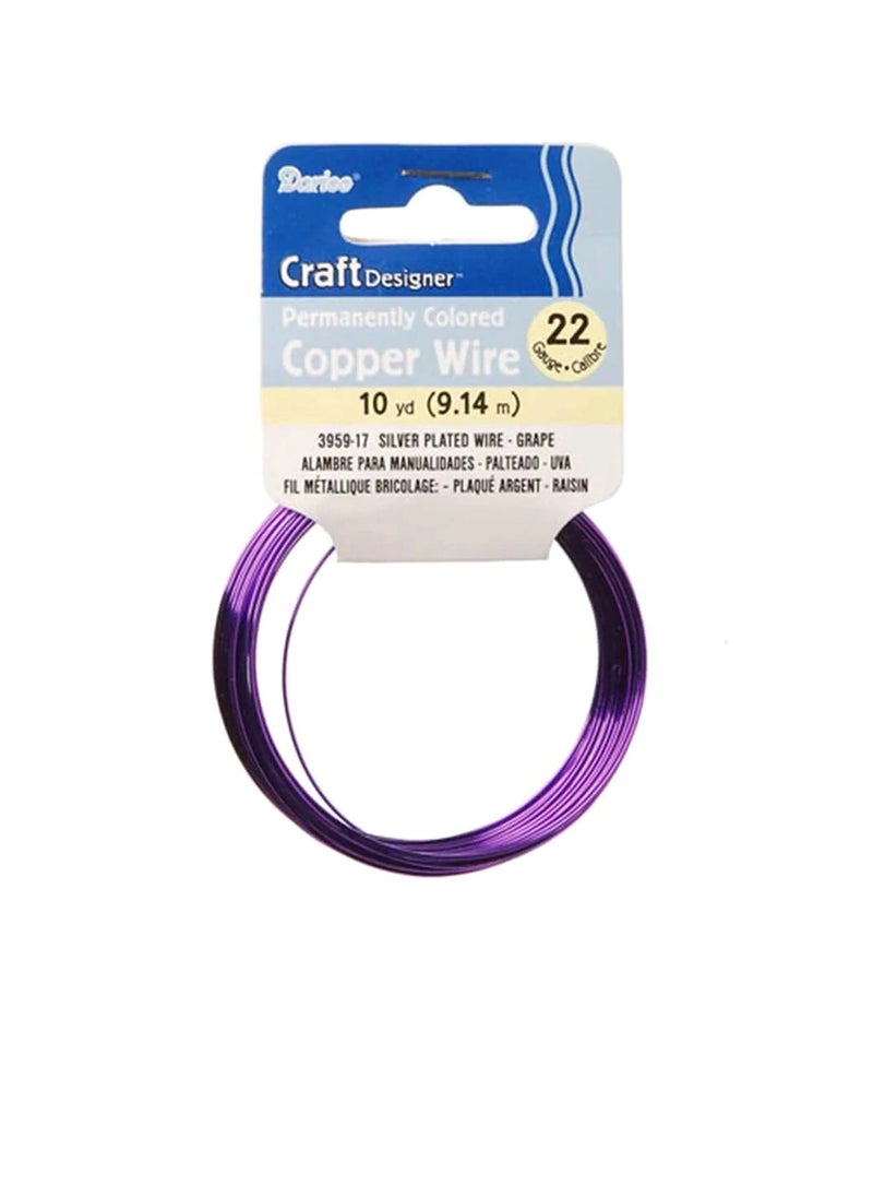 Darice Silver Plated Copper Wire 22 Gauge Grape 10 Yards  - Image 3