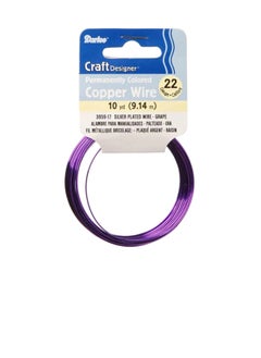 Darice Silver Plated Copper Wire 22 Gauge Grape 10 Yards  - Image 1