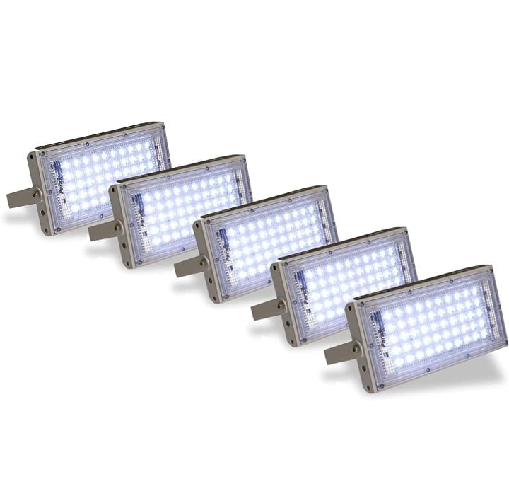 LED Outdoor Light, 50W, IP65 Waterproof (White,Pack of 5)