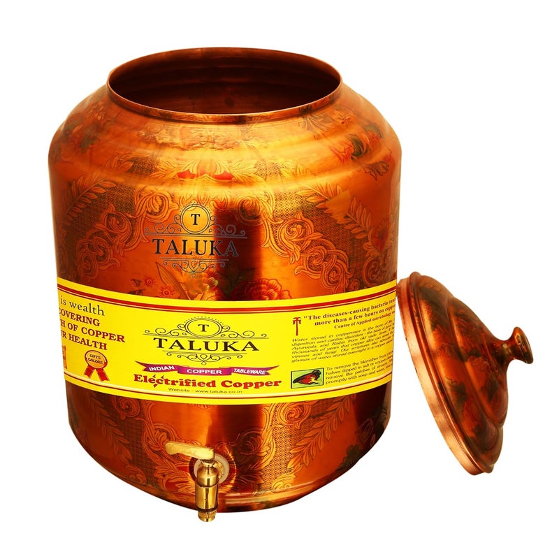 Taluka Taluka Copper Water Pot Dispenser Matka 17 Liter 7 X 155 Brown  - Image 2
