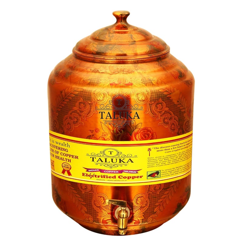 Taluka Taluka Copper Water Pot Dispenser Matka 17 Liter 7 X 155 Brown  - Image 1