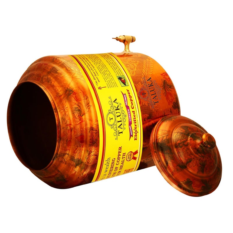 Taluka Taluka Copper Water Pot Dispenser Matka 17 Liter 7 X 155 Brown  - Image 3
