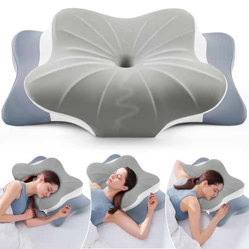 DONAMA Cervical Pillow for Neck and Shoulder Pain Relief Cooling Contour Memory Foam Pillow DualHeight Ergonomic Neck Support Pillow for Side Back Stomach Sleepers with Removable Pillowcase - Image 1
