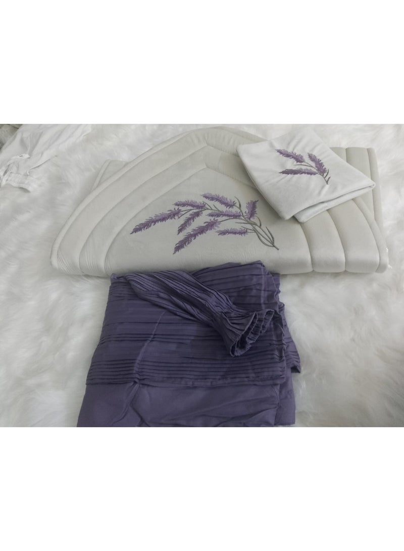 SMART HOME EmbroEmbroidered sponge padded prayer rug set with a crushed embroidered prayer sheet. Excellent soft,  and Quran cover ,cool material that provides you with comfort.idered sponge padded prayer rug set with a crushed embroidered prayer sheet. Excellent soft, cool material that provides you with comfort.  - Image 1