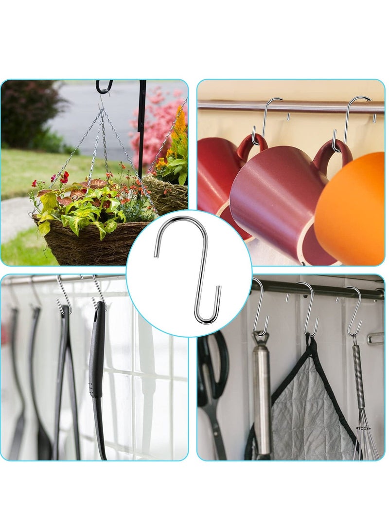 S Hooks, 30PCS Premium Stainless Steel S Hooks for Hanging Kitchenware Professional S Shaped Hooks for Hanging Pots Pans  Cups Plants Bags Jeans Towels - Image 2