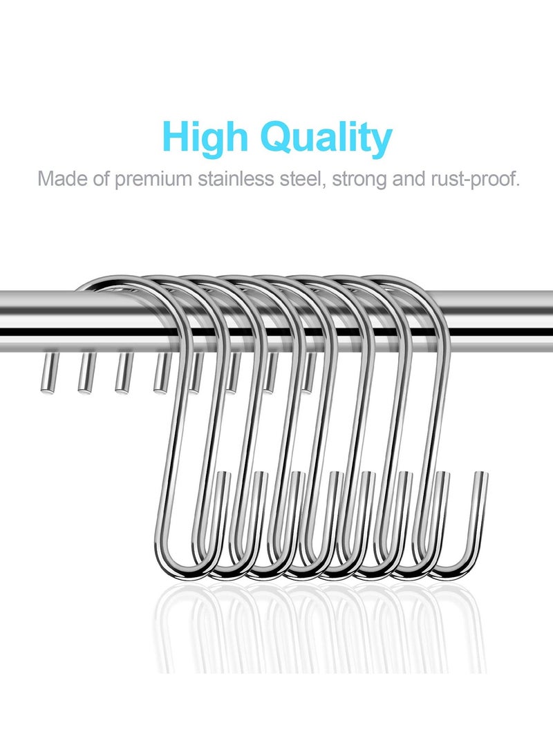S Hooks, 30PCS Premium Stainless Steel S Hooks for Hanging Kitchenware Professional S Shaped Hooks for Hanging Pots Pans  Cups Plants Bags Jeans Towels - Image 5