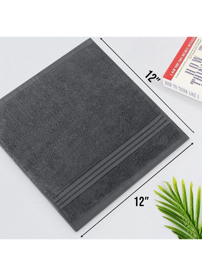Utopia Towels 12 Pack Premium Wash Cloths Set (12 x 12 Inches) 100% Cotton Ring Spun, Highly Absorbent and Soft Feel Washcloths for Bathroom, Spa, Gym, and Face Towel (Grey) - Image 3