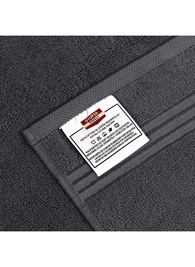 Utopia Towels 12 Pack Premium Wash Cloths Set (12 x 12 Inches) 100% Cotton Ring Spun, Highly Absorbent and Soft Feel Washcloths for Bathroom, Spa, Gym, and Face Towel (Grey) - Image 2