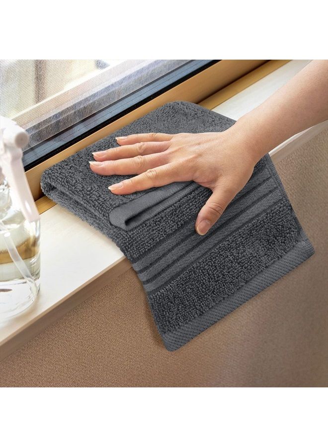 Utopia Towels 12 Pack Premium Wash Cloths Set (12 x 12 Inches) 100% Cotton Ring Spun, Highly Absorbent and Soft Feel Washcloths for Bathroom, Spa, Gym, and Face Towel (Grey) - Image 4