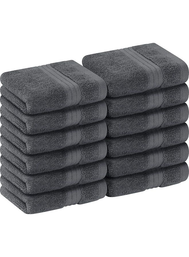 Utopia Towels 12 Pack Premium Wash Cloths Set (12 x 12 Inches) 100% Cotton Ring Spun, Highly Absorbent and Soft Feel Washcloths for Bathroom, Spa, Gym, and Face Towel (Grey) - Image 1