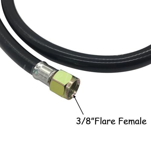 Uenede 3 Feet Propane Regulator Hose, QCC1 to 3/8" Female Flare Nut, Universal Grill Regulator Replacement Parts, for Most LP Gas Grill Heater and Fire Pit Table - Image 3