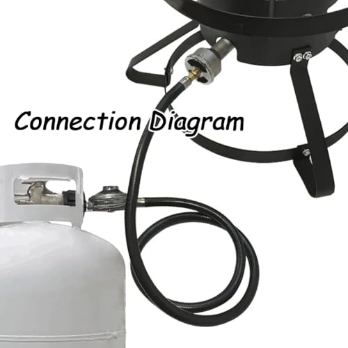 Uenede 3 Feet Propane Regulator Hose, QCC1 to 3/8" Female Flare Nut, Universal Grill Regulator Replacement Parts, for Most LP Gas Grill Heater and Fire Pit Table - Image 4