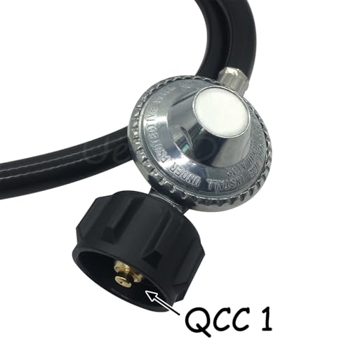 Uenede 3 Feet Propane Regulator Hose, QCC1 to 3/8" Female Flare Nut, Universal Grill Regulator Replacement Parts, for Most LP Gas Grill Heater and Fire Pit Table - Image 2
