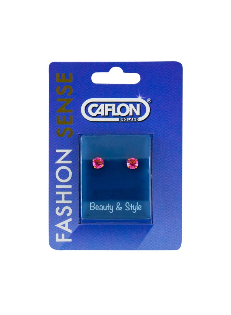 Caflon Fashion Sense Gold Plated Rose Zirconia Tiffany Earring| 5Mm