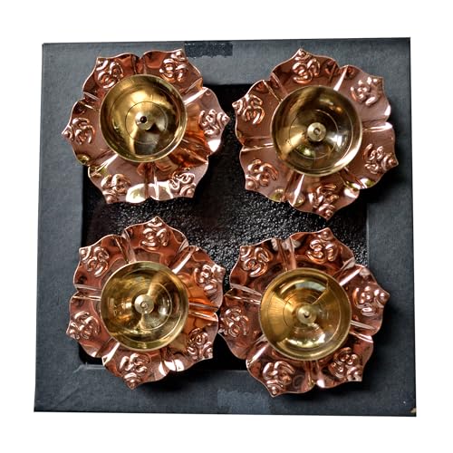 CraftVatika Return Gifts for Pooja, Pure Brass Diya Set of 4, Diwali Décor Items, Diwali Decoration Items, Brass Deepak Oil Wick Holder Deepawali Gifts for Family Friends Corporate Employees (4 Pcs) - Image 5