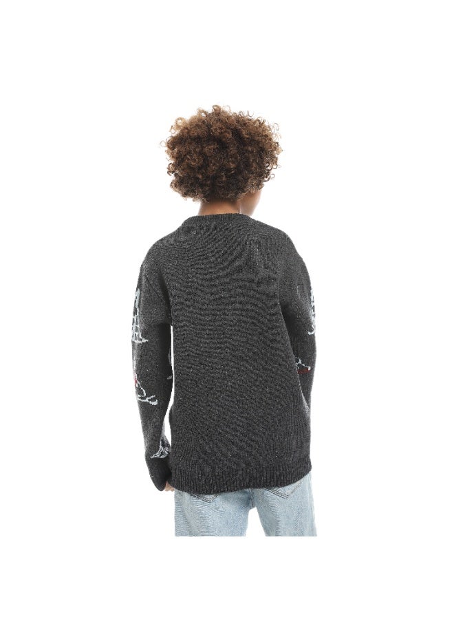 سيزار بلوفر صوف أولادي مزود بنقش مركب شراعي - Image 3