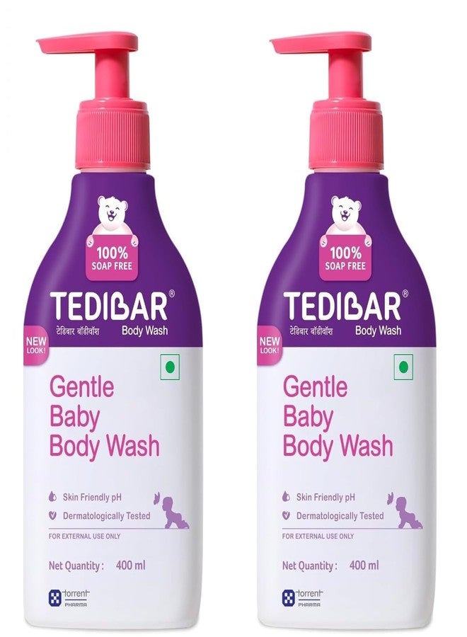 Tedibar Rich Moisturising Baby Body Wash with Skin Friendly PH | 100% Soap & Alkali Free | Prevents Dryness & Rahses,400 ml x Pack of 2 - Image 1