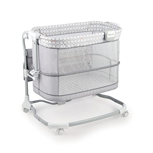 ingenuity Ingenuity Dream Grow Bedside Baby Bassinet 2Mode Crib 012 Months Adjustable Height Dalton Grey