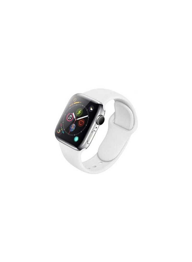 سوار/حزام رياضي من السيليكون متوافق مع 42 مم (سلسلة 10)/41 مم/40 مم/38 مم لساعة Apple Watch جميع السلاسل باللون الأبيض - Image 3
