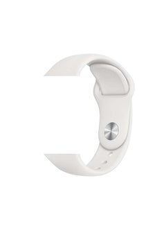 Generic Silicone Sport Band/Strap Compatible with 42mm(Series 10)/41mm/40mm/38mm for Apple Watch All Series White  - Image 2