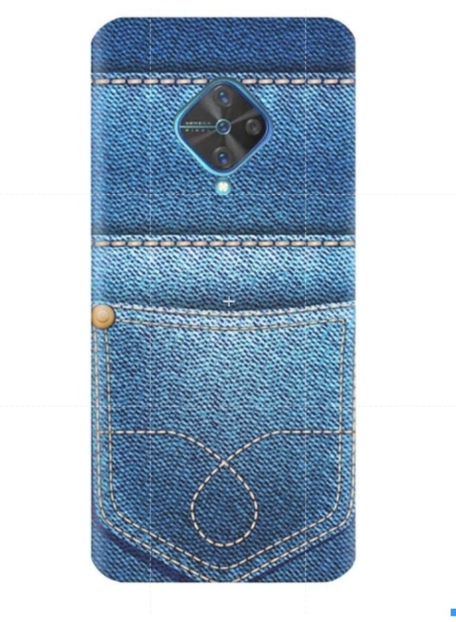 AMC DESIGN Jeans Pattern Protective Case Cover For Vivo S1 Pro Blue