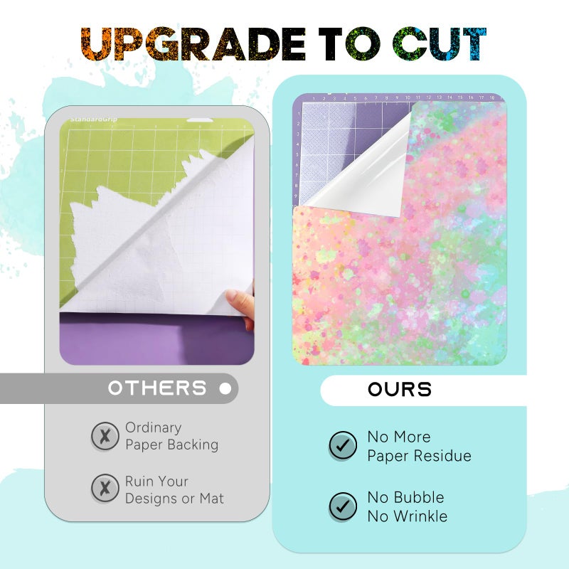 Tintnut Permanent Vinyl - 16 Sheets 12"x10", Splash Patterned Permanent Adhesive Vinyl for Cutting Machine,Home Decor Self Sticker - Image 4