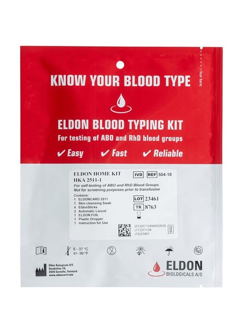Blood Type Test Complete Kit Find Out You Are a, B, O, Ab And Rh Results Minutes 1 Pack