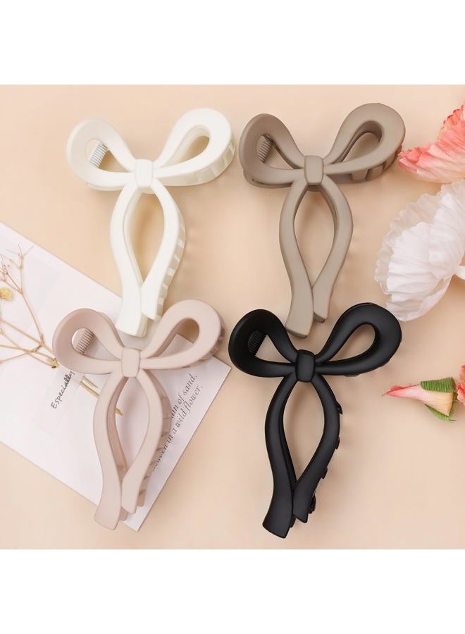 PWEOUKE 4 Pcs Bow Hair Clips Elegant Hair Claw Butterfly Hair Accessories for Girls Nonslip Butterfly Clips Hair Styling Accessories for Women - Image 1