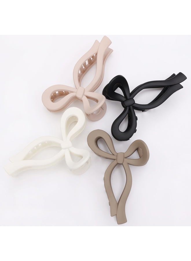 PWEOUKE 4 Pcs Bow Hair Clips Elegant Hair Claw Butterfly Hair Accessories for Girls Nonslip Butterfly Clips Hair Styling Accessories for Women - Image 2