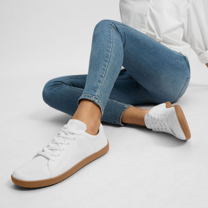 AIRHAS Womens Minimalist Barefoot Shoes Zero Drop Wide Toe Box Shoes Lightweight Casual Fashion Sneakers for Women(White/Gum,8.5) - Image 2