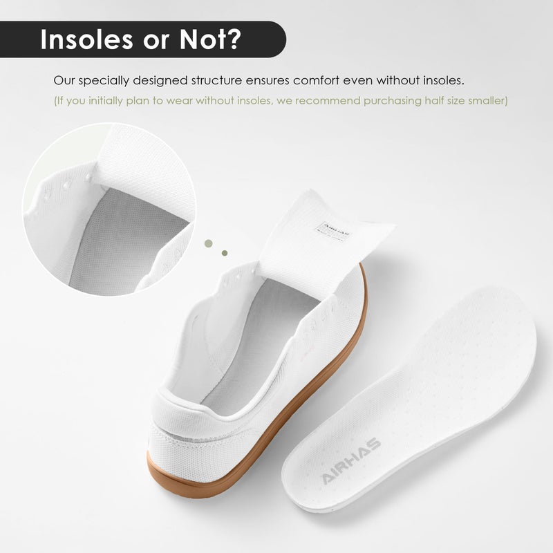 AIRHAS Womens Minimalist Barefoot Shoes Zero Drop Wide Toe Box Shoes Lightweight Casual Fashion Sneakers for Women(White/Gum,8.5) - Image 5