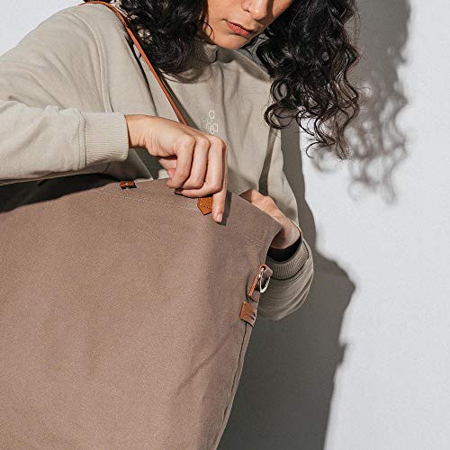 DailyObjects Latest Stylish Buoy Tote Bag for Girls & Women | Sturdy Cotton Canvas Material | Double Shoulder Straps | Ladies Handbag Purse For Daily & Office Use | Zip Pocket | Handcrafted - Image 4