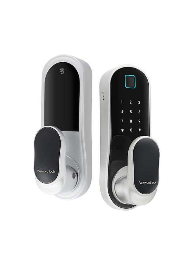 Generic Smart Door Lock Keyless Entry Door Lock Handle with 2 Cards and 2 Keys Biometric Door Lock App Remote Operation WiFi Smart Lock  - Image 1