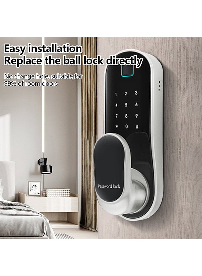 Generic Smart Door Lock Keyless Entry Door Lock Handle with 2 Cards and 2 Keys Biometric Door Lock App Remote Operation WiFi Smart Lock  - Image 4