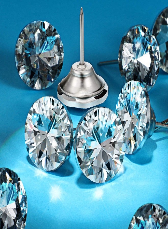 Hotop Crystal Buttons & Tacks - 25mm Clear Diamond Imitation Crystal Upholstery Nails for Sewing and Wall Decor(30 Pieces) - Image 4