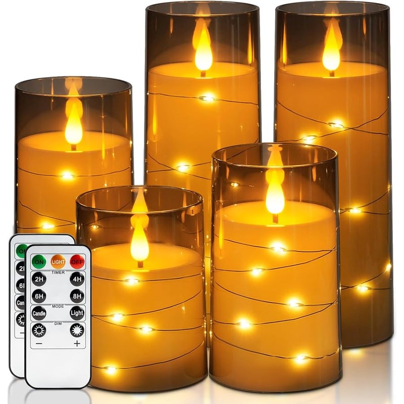 Homemory Flameless Candles, Grey - Image 1