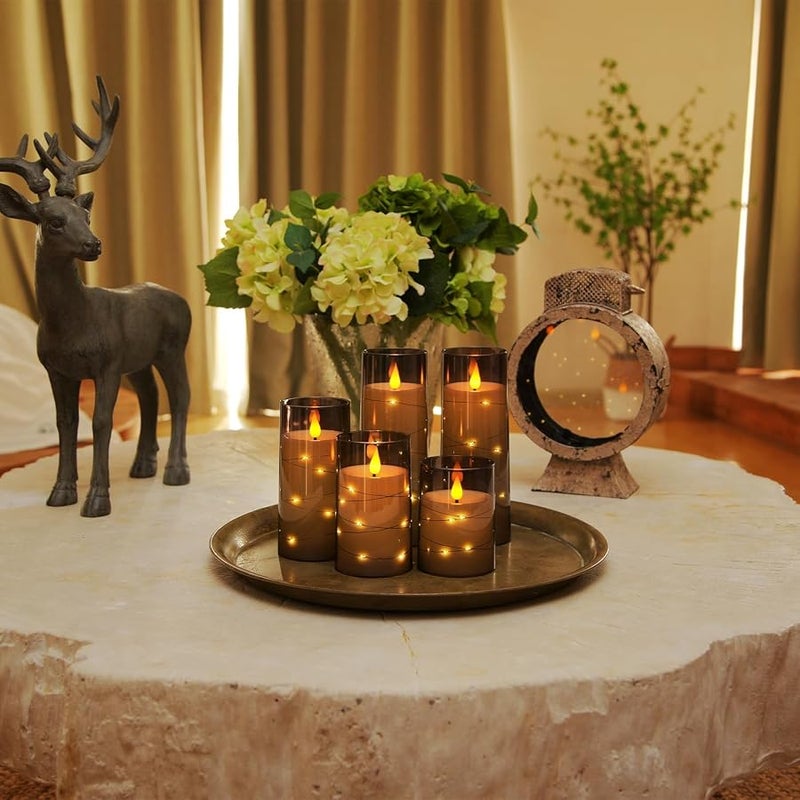Homemory Flameless Candles, Grey - Image 5
