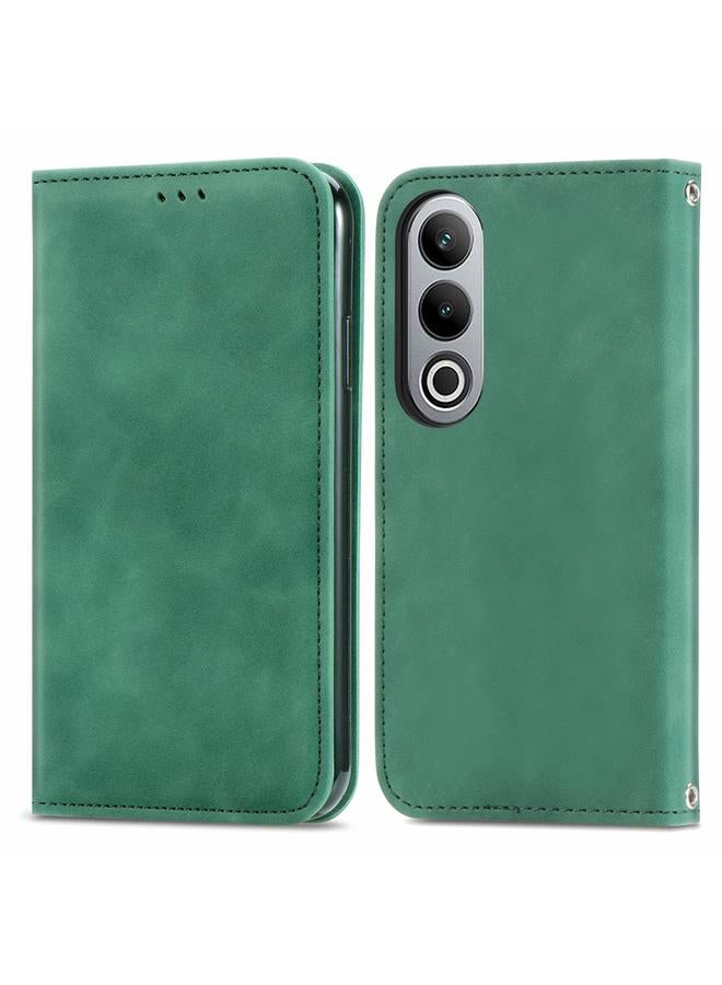 Green Tiger For OnePlus Nord CE4 Retro Skin Feel Magnetic Flip Leather Phone Case(Green)