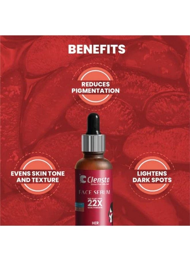 Clensta - Face Serum With 2% Alpha Arbutin & 2% Hyaluronic Acid ; Remove Post Acne Marks Dark Spots And Pigmentation For Glowing Skin ; 30 Ml ; For Her - Image 1
