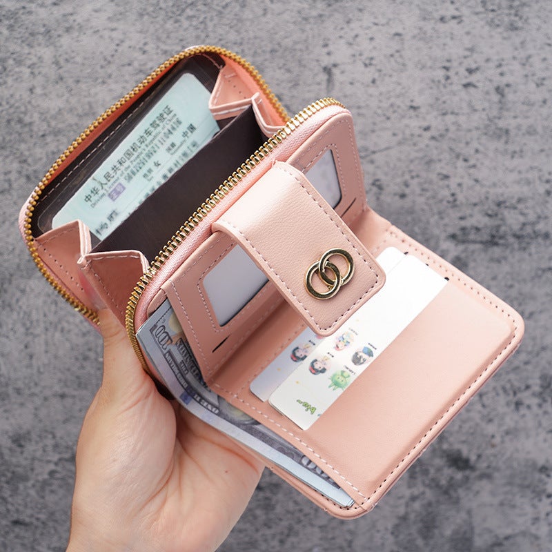 Multifunctional Solid Color PU Leather Wallet, RFID Blocking Design Portable Daily Storage Purse for Cards Cash Coin Business Use - Image 2