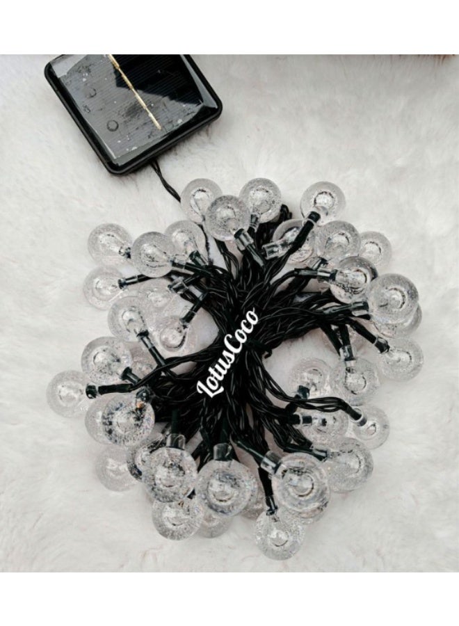 20M Waterproof Solar Crystal String Lights 8 Modes yellow - Image 4