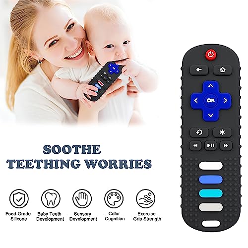 YAPROMO YAPROM 2Pcs Silicone Teething Toys for Babies - TV Remote Shaped Teether, BPA-Free Infant Toddler Teething Toy, Refrigerator Safe, Suitable for Boys & Girls - Image 2